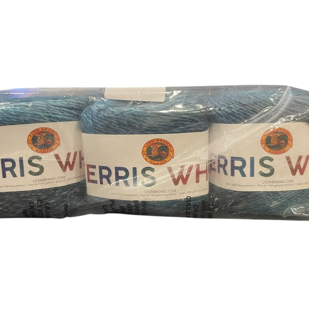3 Pack -Lion Brand Yarn Ferris Wheel FULL MOON #607K 3 oz 270 Yards Acrylic NEW